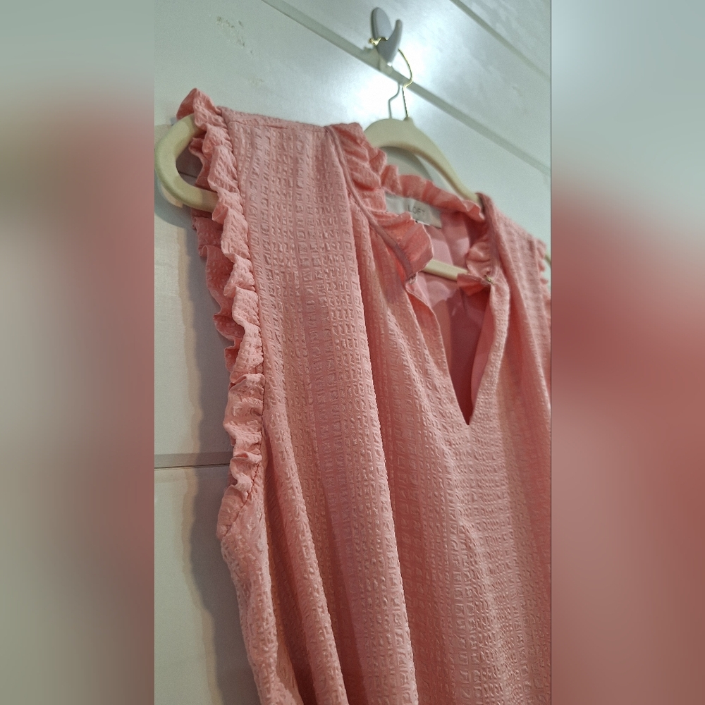 LOFT Ruffle Sleeveless Midi Dress - Picture 7 of 7